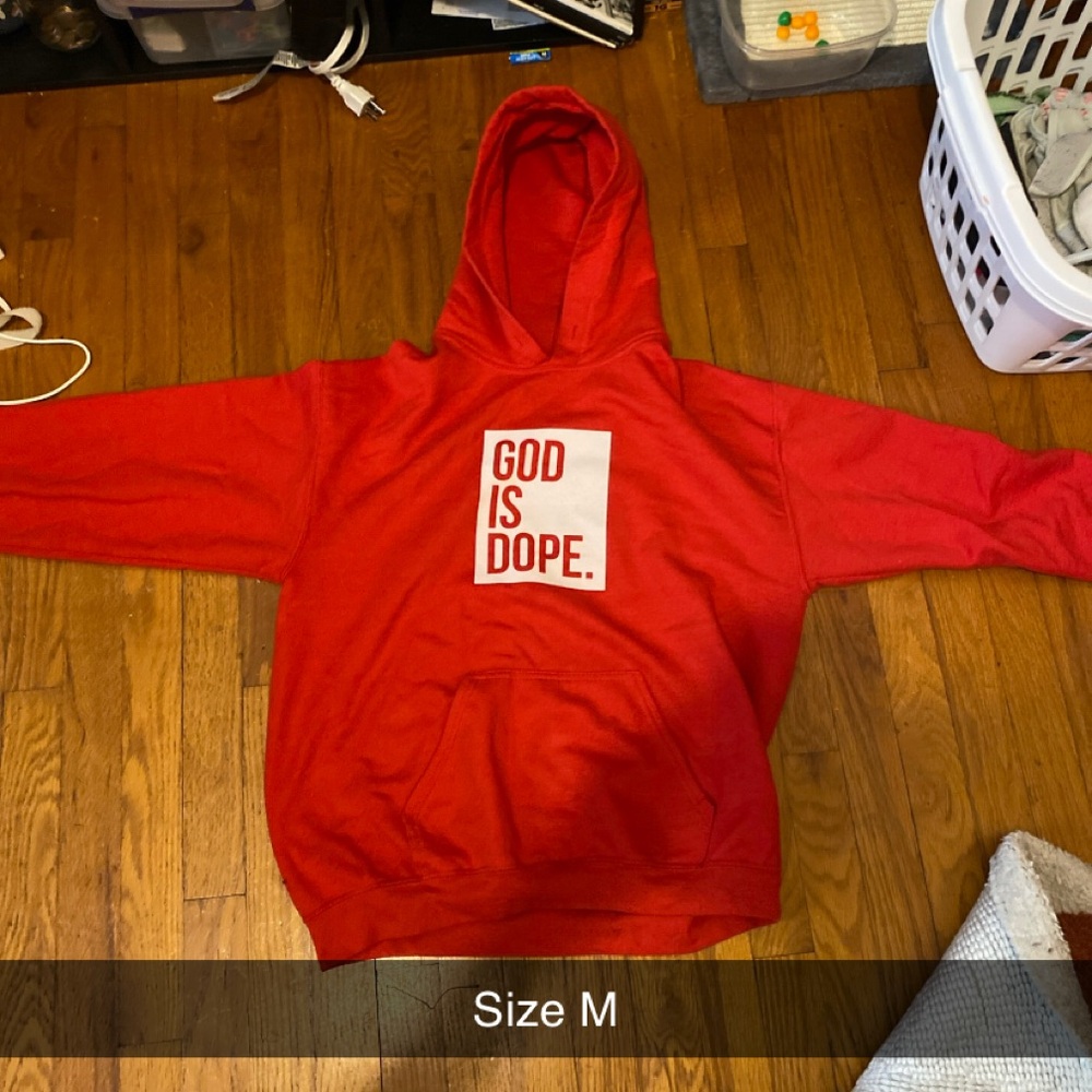 Red 'God Is Dope' Hoodie